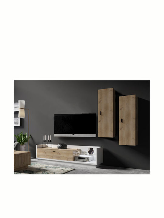 Σύνθετο Σαλονιού Talina Λευκό / Kingstone Oak Μ...