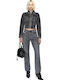 Tulip Women's High-waisted Fabric Trousers Regular Fit Gray