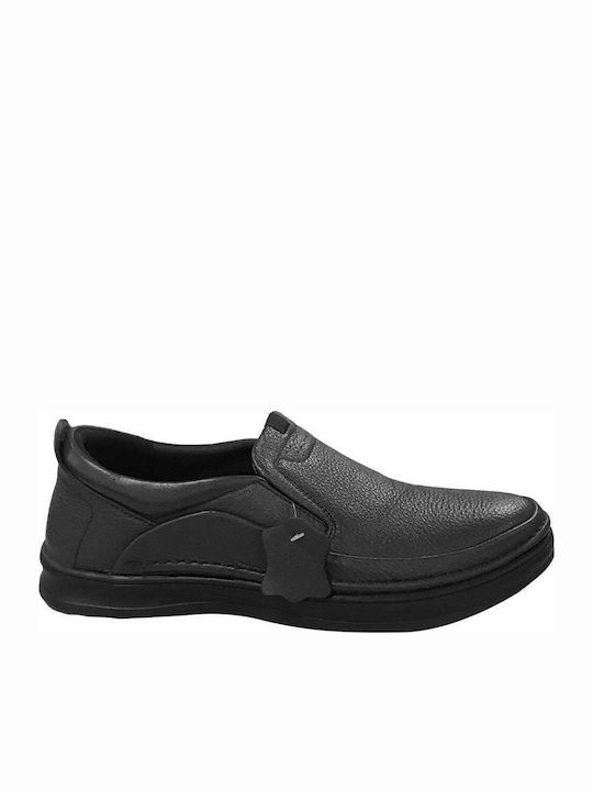 Ustyle Men's Leather Moccasins Dark Brown
