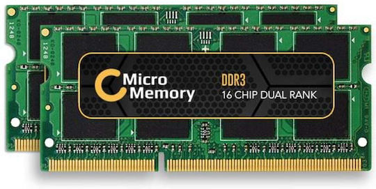 CoreParts DDR3 16GB RAM με 2x8GB Modules και Ταχύτητα 1600 για Laptop