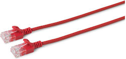 Microconnect V-UTP6A01R-SLIM U/UTP Cat.6a Καλώδιο Ethernet 1m Κόκκινο