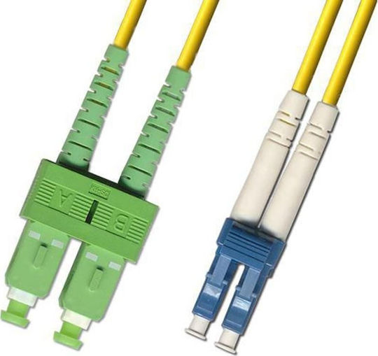 Microconnect Cablu de fibră optică SC/APC-LC/UPC 0.5m Galben 1buc