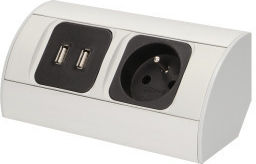 Orno Μονόπριζο με 2 USB-A και Καλώδιο 0.5m