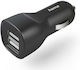 HAMA Автомобилен Зарядно Устройство 12W 2.4A с Портове 2xUSB-A