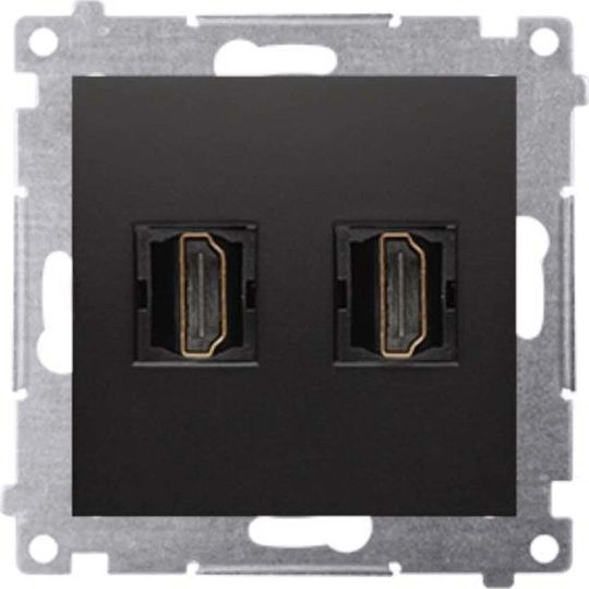 Kontakt-Simon Priză HDMI fără Cadrul în culoarea Negru DGHDMI2.01/49