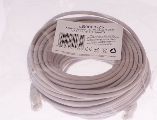 Libox U/UTP Kat.5e Ethernet Netzwerkkabel 25m Graues
