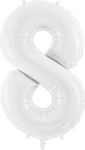 Balloon Foil Jumbo Birthday-Celebration Number White 86cm