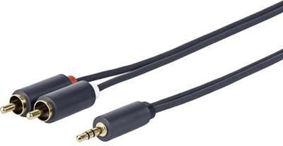 Vivolink Καλώδιο Ήχου 3.5mm male - 2x RCA male Μαύρο 0.5m PROMJRCA0.5