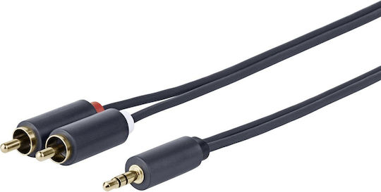 Vivolink Vivolink 3.5mm Jack Cable - 2x RCA Male Black 7m