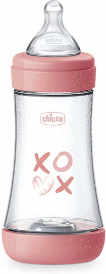 Chicco Plastic Baby Bottle Perfect 5 Anti-Colic with Silicone Nipple for 2+ months Pink 240ml