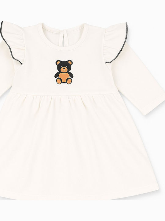 Jukki Παιδικό Φόρεμα Teddy Bear Λευκό