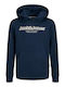Kinder-Sweatshirt mit Kapuze und Taschen Marineblau