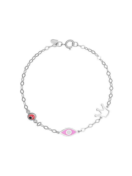 Ioannis Κόσμημα Kids Silver Bracelet with Crown for Girl