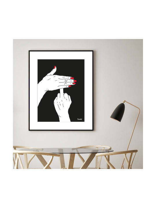 Reveal Your Thoughts Middle Finger Art Κάδρο Χά...