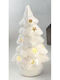 Christmas Decorative Illuminated Ceramic Tree 8cm White