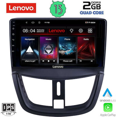 Lenovo Sistem Audio Auto pentru Peugeot 207 2007> (Bluetooth/USB/WiFi/GPS/Apple-Carplay/Android-Auto) cu Ecran Tactil 9"