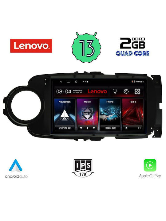 Lenovo Ηχοσύστημα Αυτοκινήτου για Toyota Yaris 2011-2020 (Bluetooth/USB/WiFi/GPS/Apple-Carplay/Android-Auto) με Οθόνη Αφής 9"