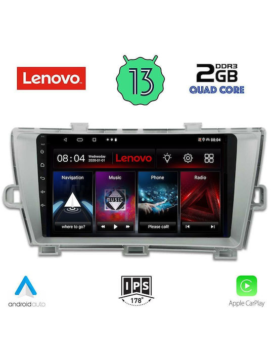 Lenovo Sistem Audio Auto pentru Toyota Prius 2009-2015 (Bluetooth/USB/WiFi/GPS/Apple-Carplay/Android-Auto) cu Ecran Tactil 9"
