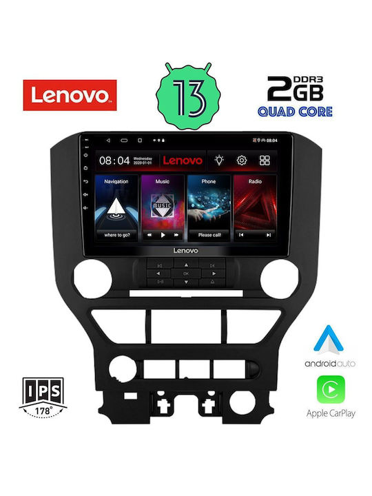 Lenovo Sistem Audio Auto pentru Ford Mustang 2015-2020 (Bluetooth/USB/WiFi/GPS/Apple-Carplay/Android-Auto) cu Ecran Tactil 9"