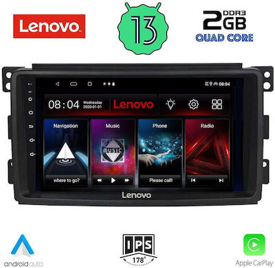 Lenovo Sistem Audio Auto pentru Smart PentruDoi 2007-2010 (Bluetooth/USB/WiFi/GPS/Apple-Carplay/Android-Auto) cu Ecran Tactil 9"