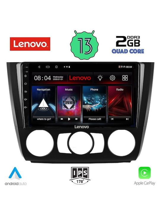 Lenovo Car-Audiosystem für BMW Serie 1,S.1 / E81 2004-2013 mit A/C (Bluetooth/USB/WiFi/GPS/Apple-Carplay/Android-Auto) mit Touchscreen 9"