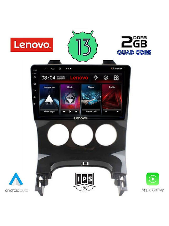 Lenovo Car-Audiosystem für Peugeot 3008 2008-2016 mit A/C (Bluetooth/USB/WiFi/GPS/Apple-Carplay/Android-Auto) mit Touchscreen 9"