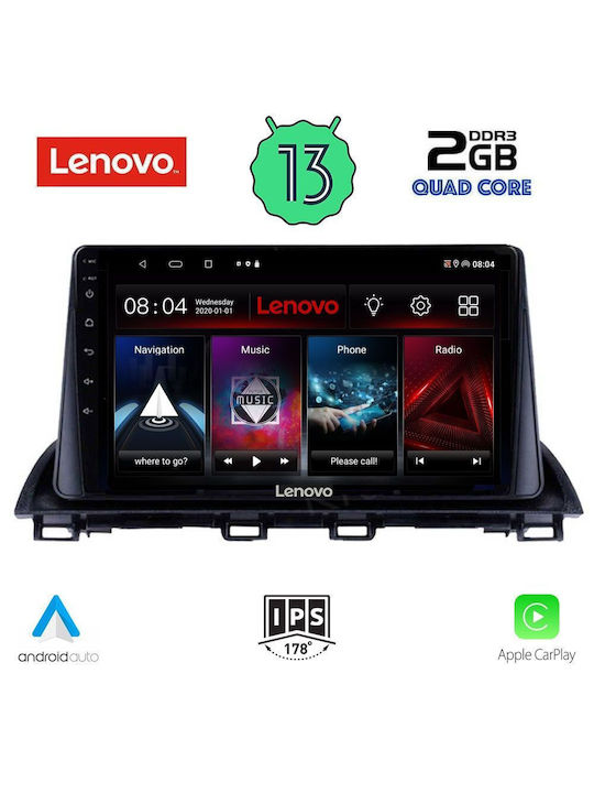 Lenovo Ηχοσύστημα Αυτοκινήτου για Mazda 3 2014> (Bluetooth/USB/WiFi/GPS/Apple-Carplay/Android-Auto) με Οθόνη Αφής 9"