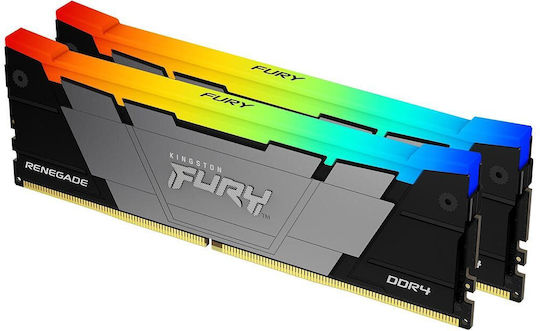 Kingston Fury Renegade Rgb 16GB DDR4 RAM cu 2 module (2x8GB) și Viteză 3600 pentru Desktop