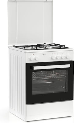 Thermogatz TGS 3501 WH Κουζίνα 56lt με Εστίες Υγραερίου Π60εκ. White