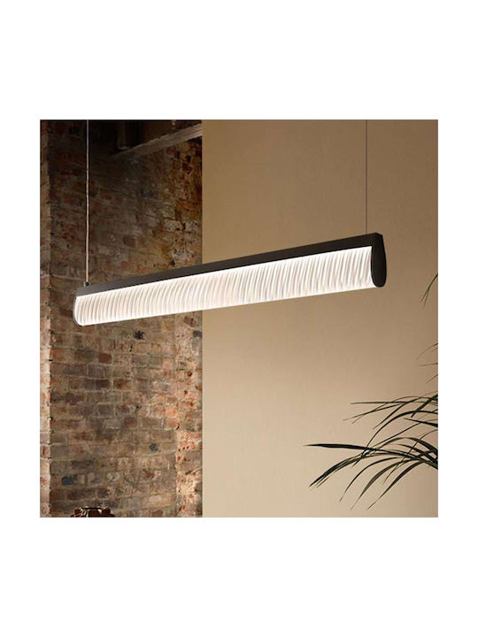 Slamp Modula Plisse Κρεμαστό Φωτιστικό Μαύρο LED με Θερμό Λευκό Φως Ράγα 96x5.5εκ.