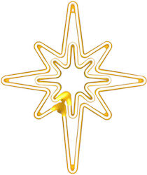 Plastic Illuminated Christmas Decorative Pendant Star 45x50cm White