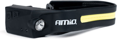 AMiO Επαναφορτιζόμενος Φακός Κεφαλής LED με Μέγιστη Φωτεινότητα 400lm