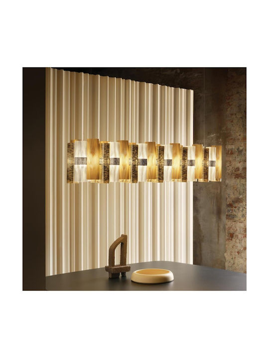 Slamp La Lollo Κρεμαστό Φωτιστικό Κίτρινο LED με Θερμό Λευκό Φως Ράγα 142x28x28εκ.