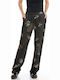 Damen Stoff Hose Braun