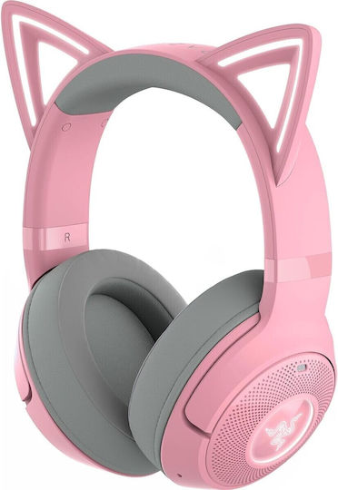 Razer Kraken Kitty V2 BT Ασύρματα / Ενσύρματα Over Ear Ακουστικά με 40 ώρες Λειτουργίας Ροζ