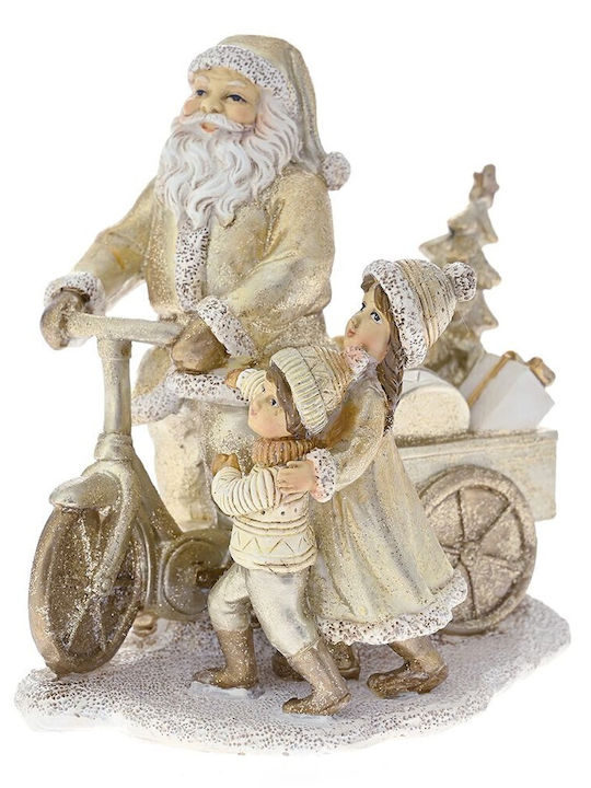 Dekorativer Weihnachtsmann Beige aus Kunststoff 15x15x11cm