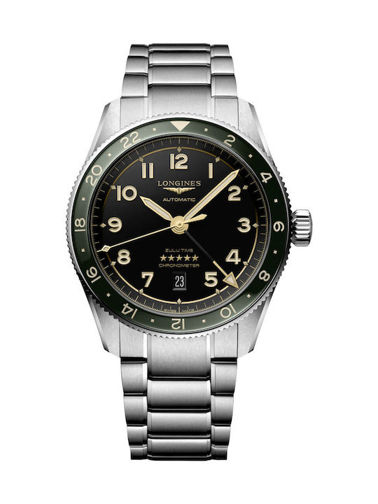 Longines Spirit Zulu Time Ρολόι Μπαταρίας με Μεταλλικό Μπρασελέ