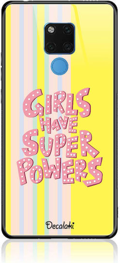 Girls Have Super Powers Back Cover Tempered Glass Πολύχρωμο (Huawei Mate 20)