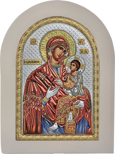 Prince Silvero Icoană Maica Domnului Cu Pruncul Argintie 15x21cm