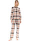 Pink Label Winter Damen Pyjama-Set Pink