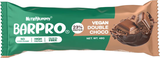Nutriyummy Barpro Vegan Riegel mit 11gr Protein & Geschmack Double Chocolate 48gr