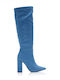 Damenstiefel mit hohem Absatz Blau