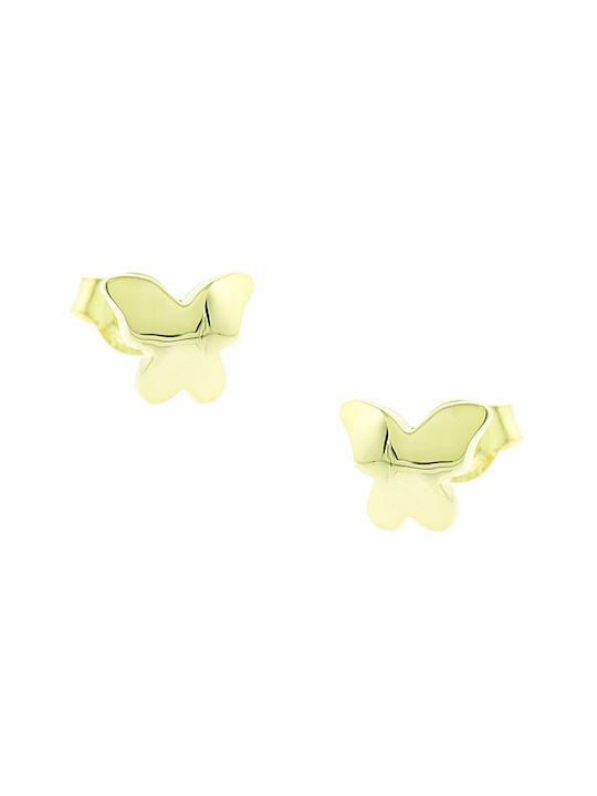 Senzio Belibasakis Kids Earrings Studs Butterflies made of Gold 9K