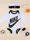 Nike Set Babystrampler Langärmliges mit Zubehör Weiß 3Stück