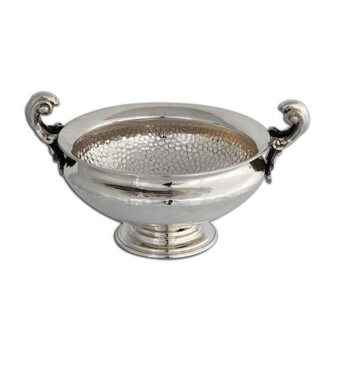 SilverBrand.gr Dekorative Schüssel Silber Sockel Silber 16x12cm 1Stück