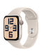Apple Watch SE 2023 Cellular Aluminium 44mm Αδιάβροχο με Παλμογράφο (Starlight Aluminium Case with Starlight Sport Band (M/L))