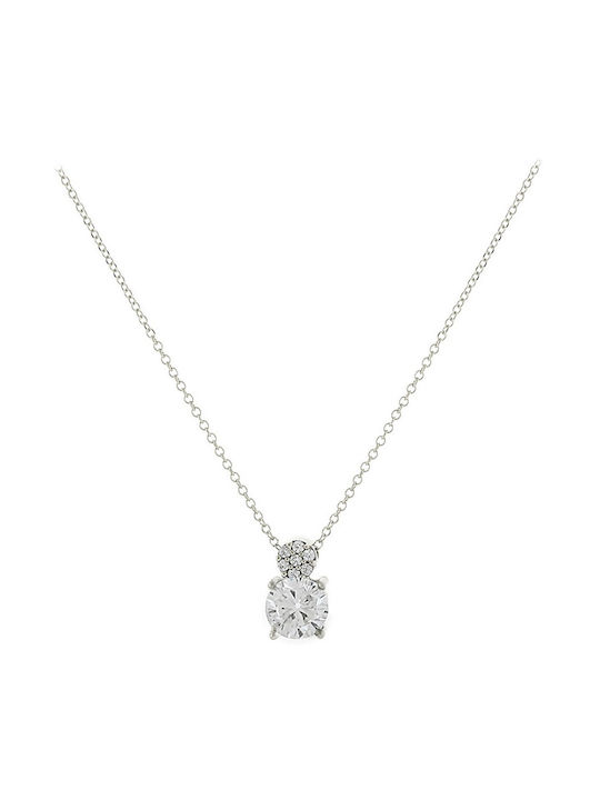 Senzio Belibasakis Necklace from White Gold 9 K with Zircon