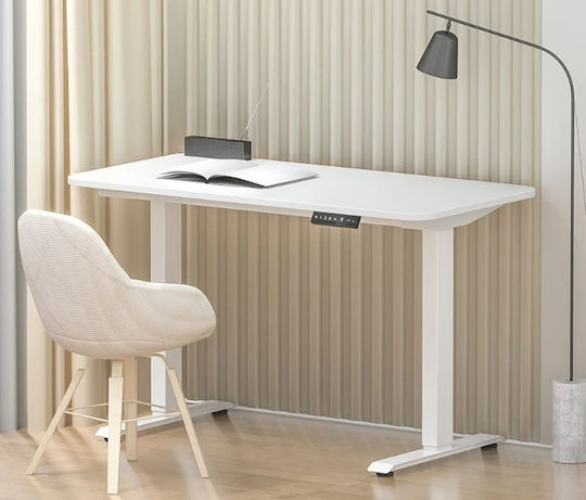 Γραφείο Walkingdesk Ξύλινο Λευκό με Μεταλλικά Πόδια & Ρυθμιζόμενο Ύψος 100x57x70εκ.