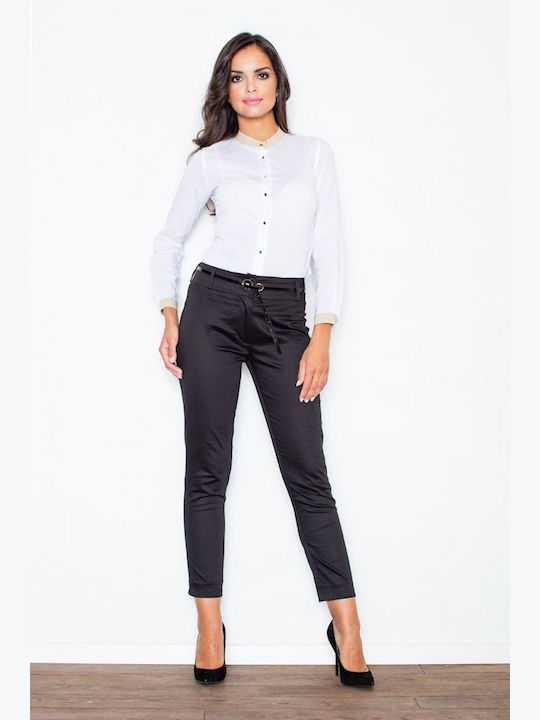 Figl Women's Cotton Capri Trousers Black