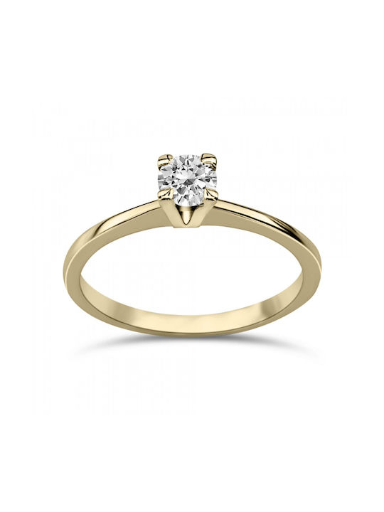 Chrilia Single Stone Ring of Gold 14K